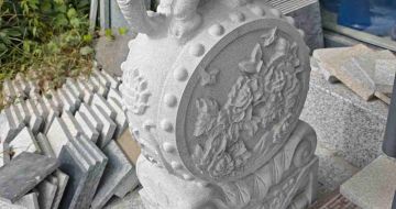 孝感芝麻白抱鼓石 庭院抱鼓石