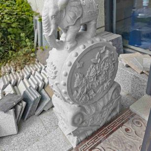 孝感芝麻白抱鼓石 庭院抱鼓石